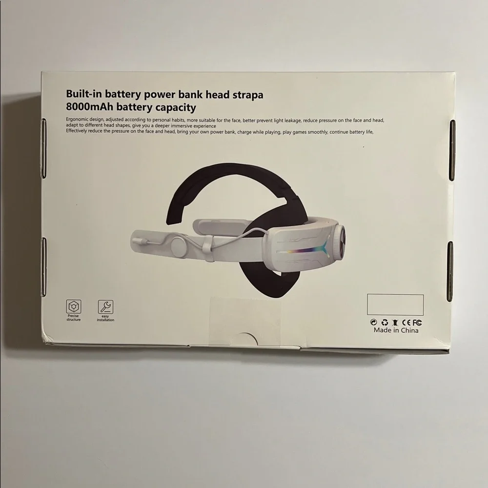 RGB Adjustable Head Strap 8000 mah Battery Headband for Meta Quest 3 VR Headset